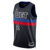 Män Detroit Pistons Tröja Cade Cunningham 2 Jordan 2022-23 Statement Edition Svart Swingman